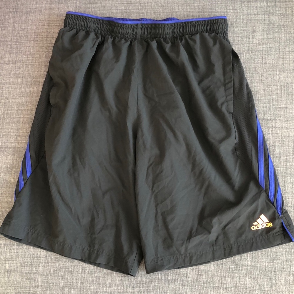 Adidas Shorts w/ purple stripes  (M)